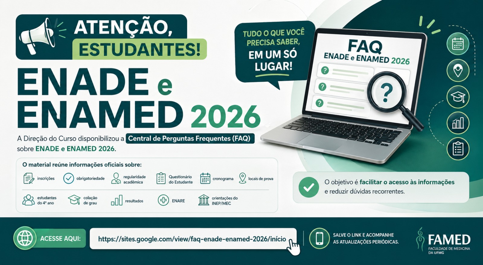 Central de Perguntas Frequentes (FAQ) sobre ENADE e ENAMED 2026